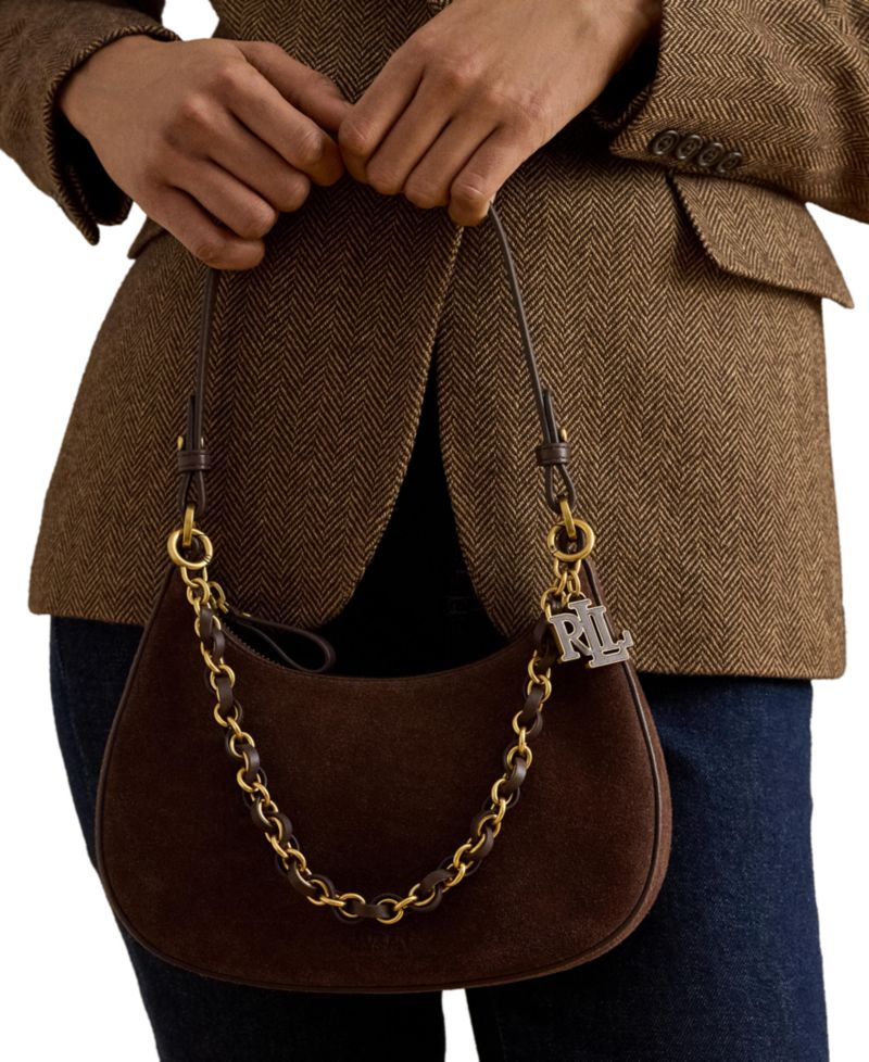 Marcy Suede Zipper Mini Shoulder Bag