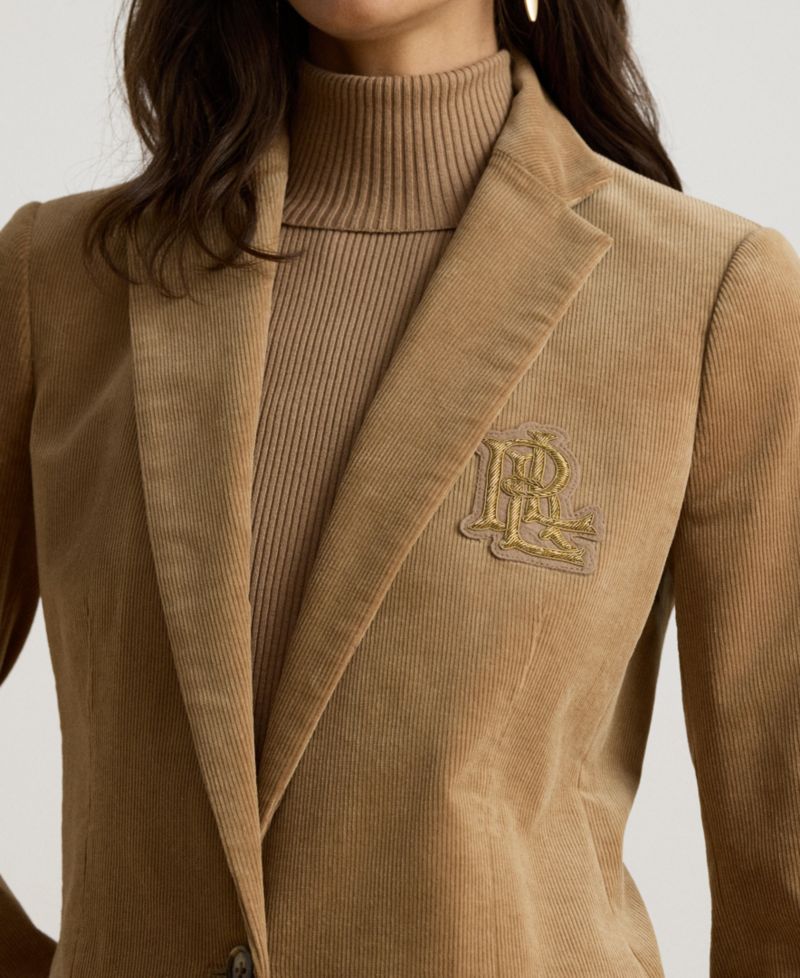 Women's Corduroy Single-Button Blazer