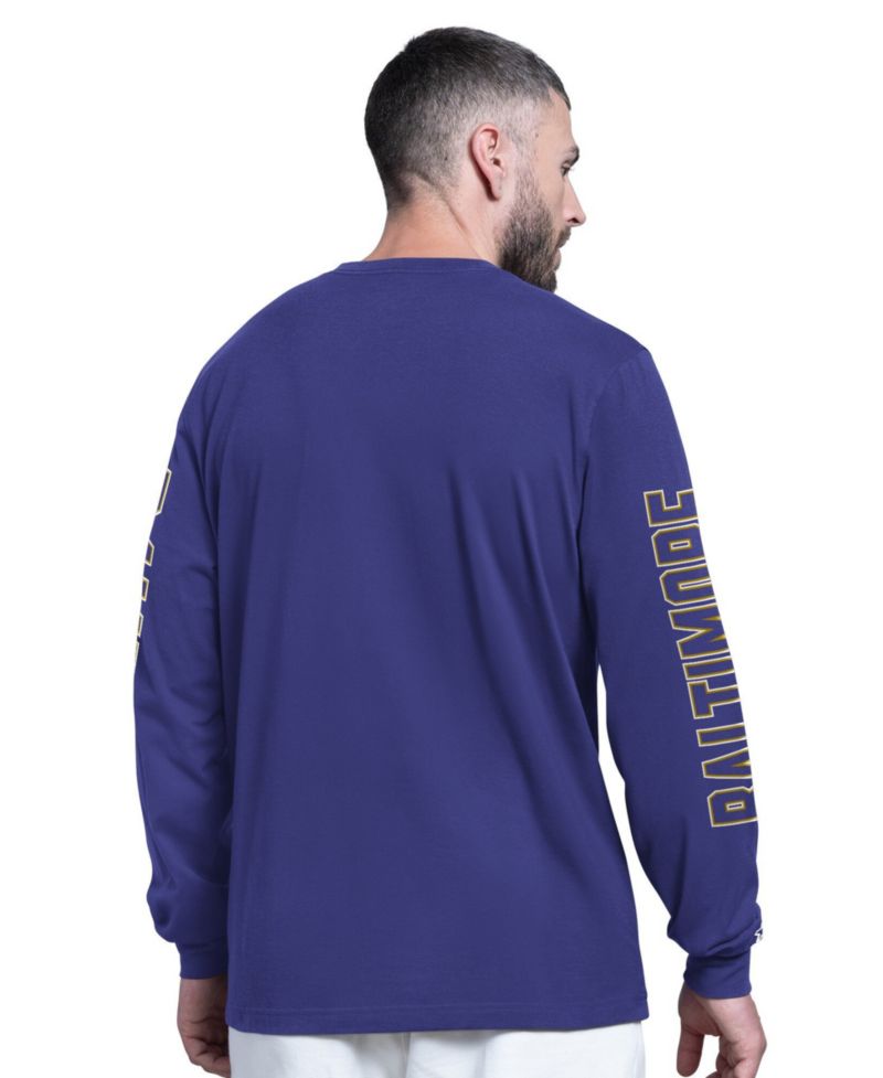 Men's Purple Baltimore Ravens Clutch Hit II Long-Sleeve T-Shirt