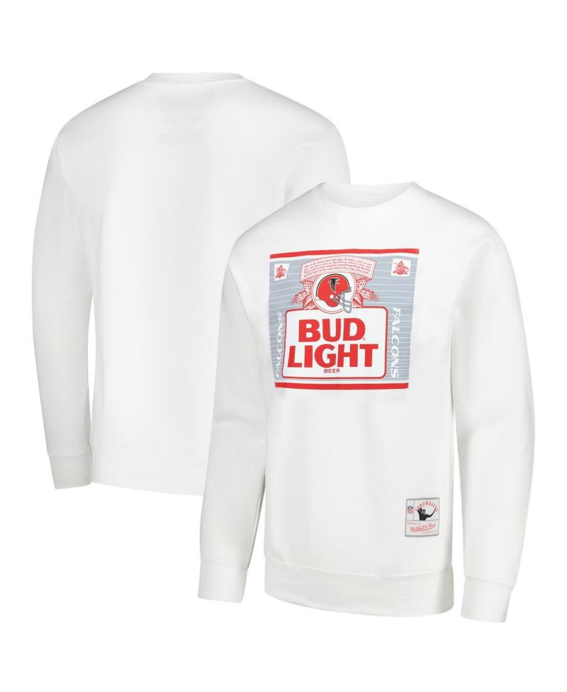 Men's x Bud Light White Atlanta Falcons The Crest Pullover Sweatshirt