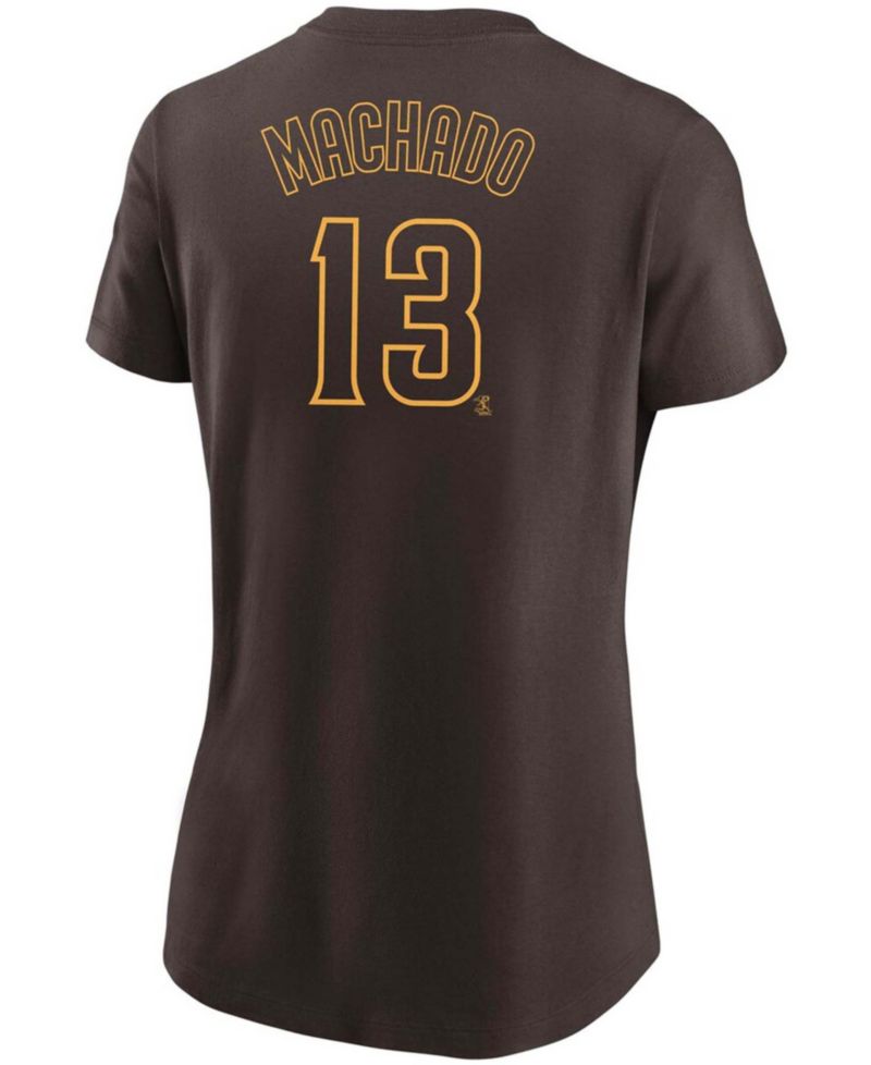 Women's Manny Machado Brown San Diego Padres Name & Number T-shirt