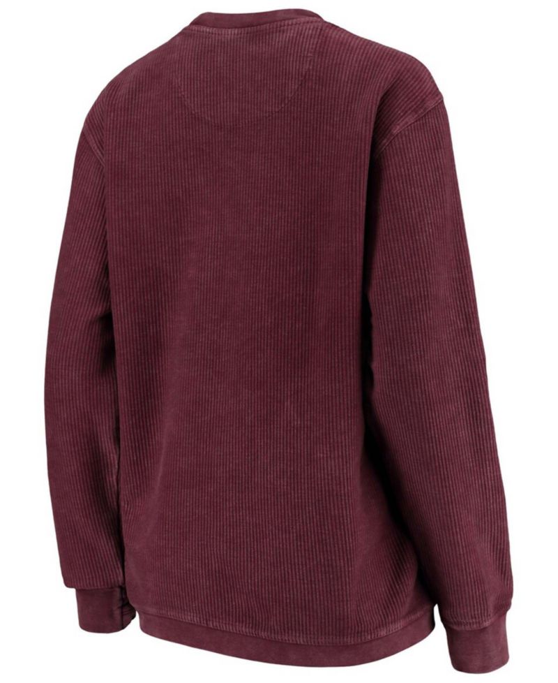 Women's Maroon Texas A&M Aggies Comfy Cord Vintage-Like Wash Basic Arch Pullover Sweatshirt