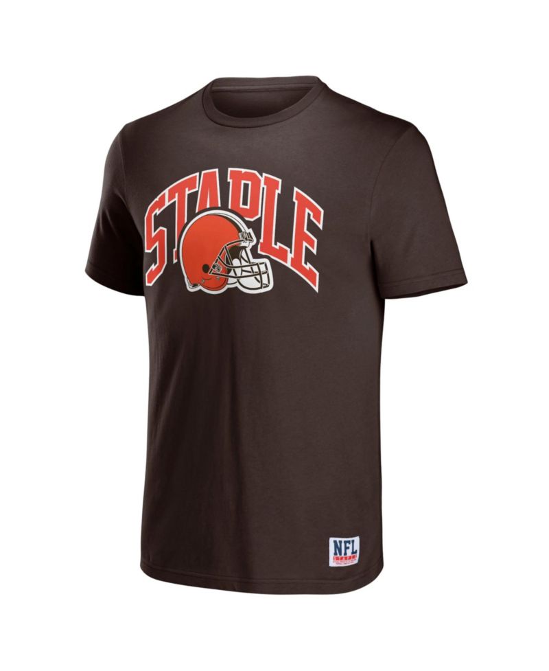 Men's NFL X Staple Black Cleveland Browns Lockup Logo Short Sleeve T-shirt