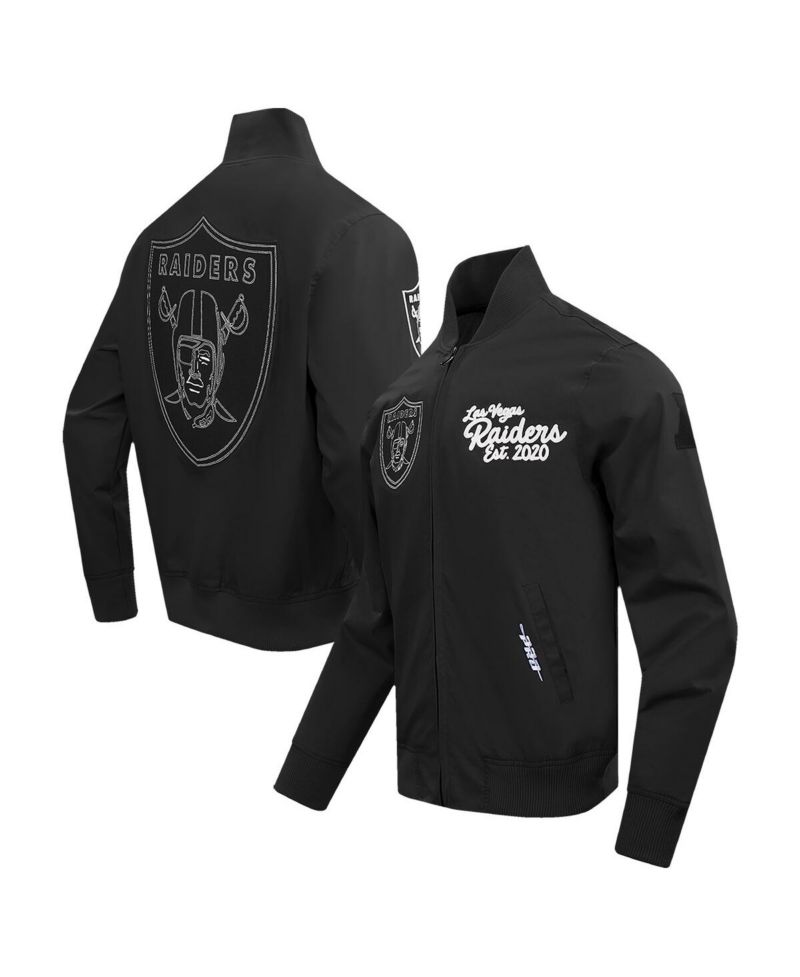 Men's Black Las Vegas Raiders Paint The City Twill Full-Zip Jacket