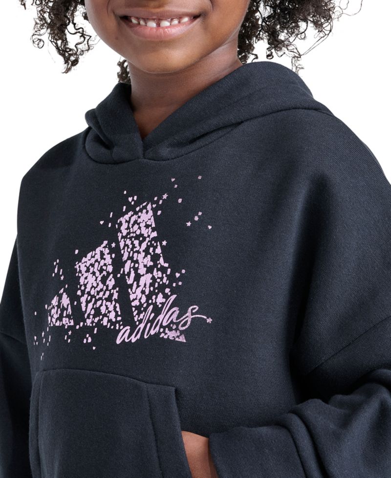 Girls' 2T-6X Hooded Kangaroo-Pocket All-Over-Print Pullover and Leggings, 2-Piece Set