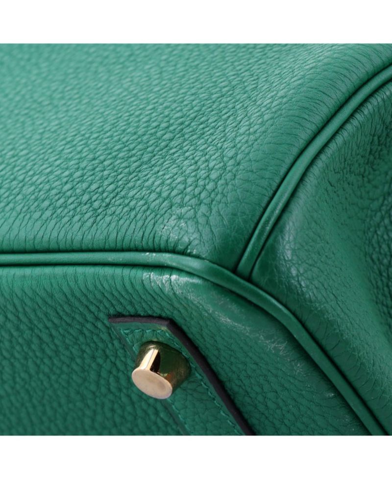 Pre-Owned Hermes Birkin 30 Handbag Green Togo with Gold Hardware