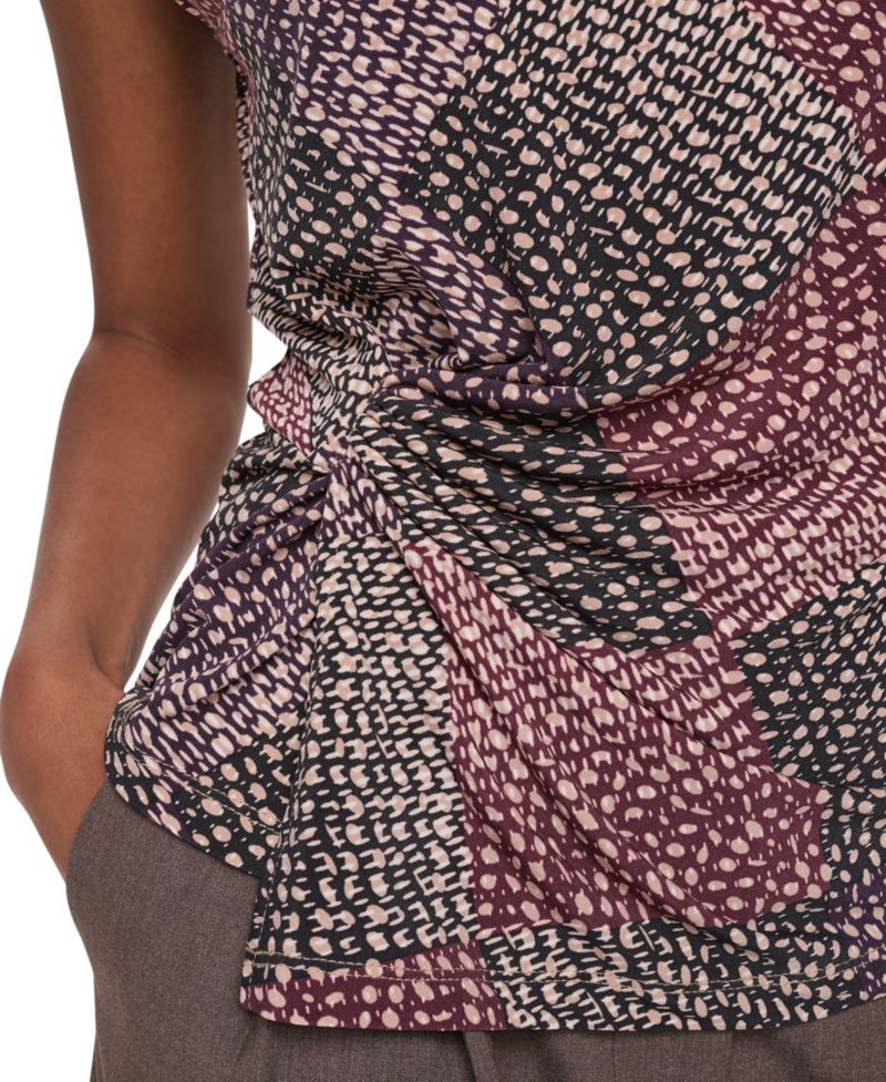 Women's Mock-Neck Sleeveless Knot-Front Blouse