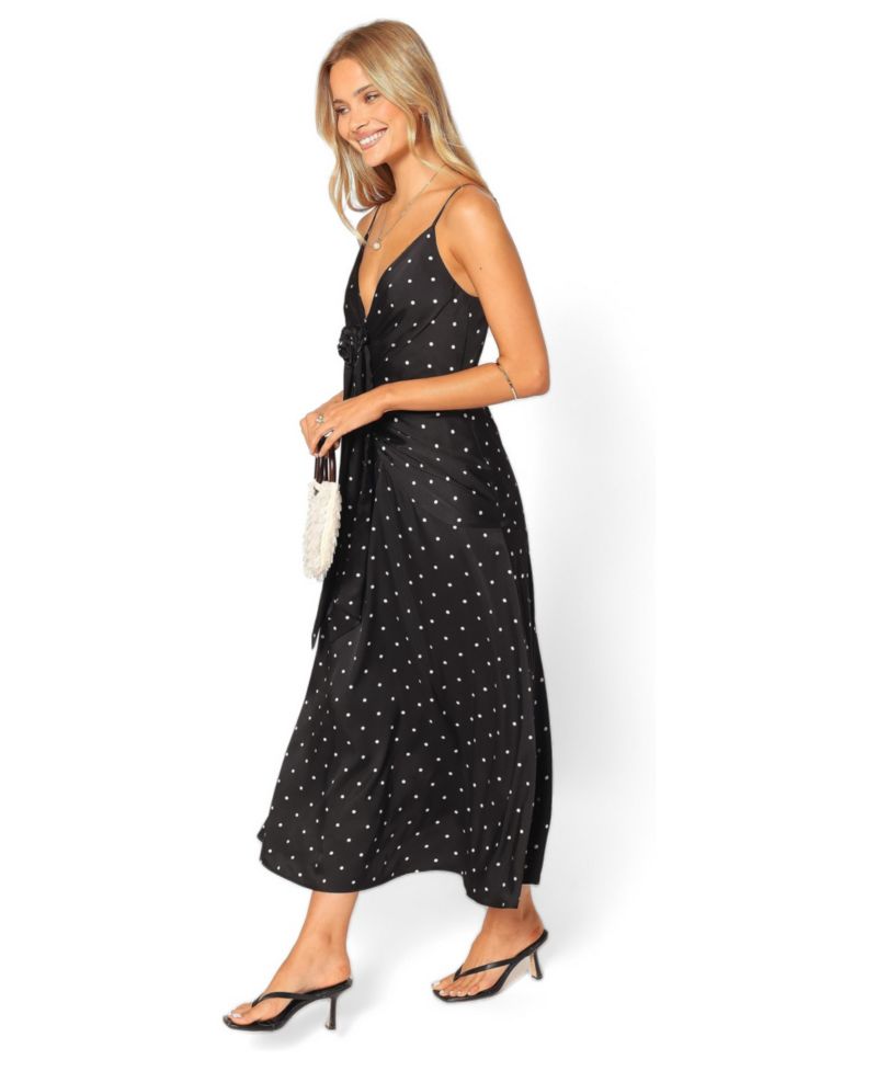 Women's Eluna V-Neck Polka-Dot A-Line Midi Dress