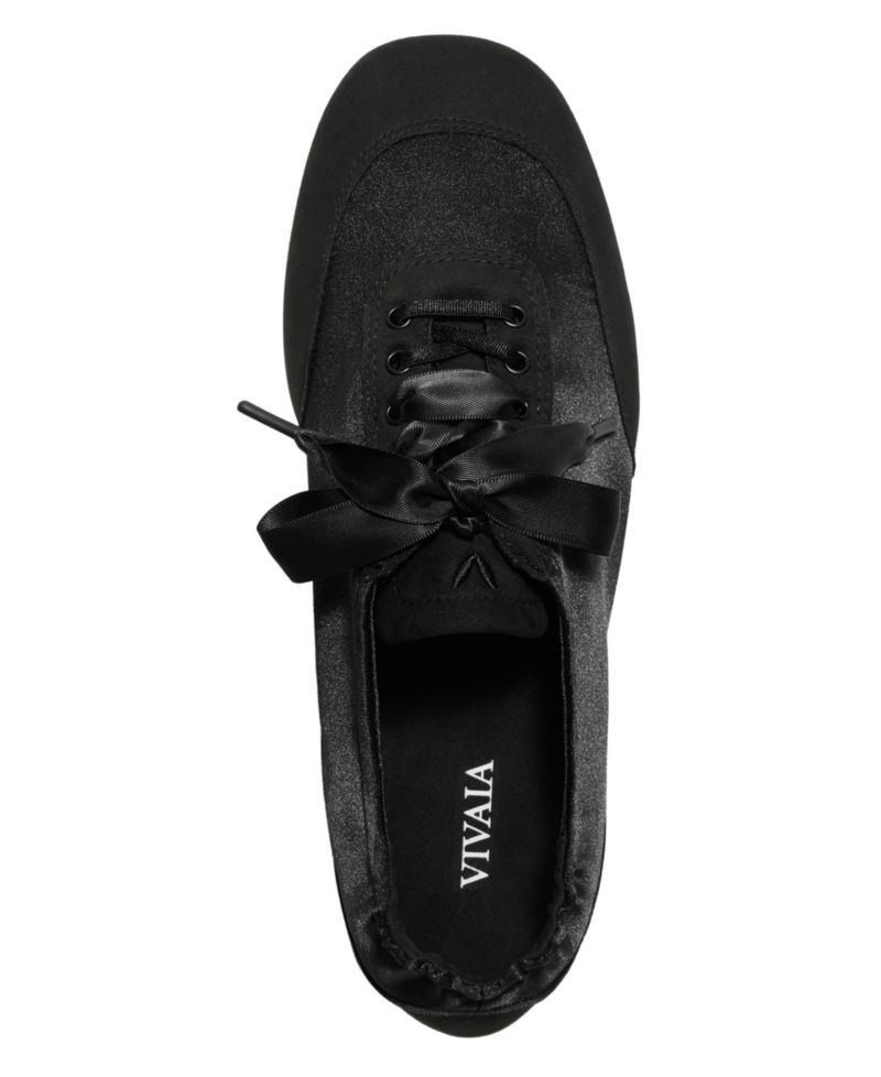 Women's Cristina Square-Toe Lace-Up Satin Sneakerina