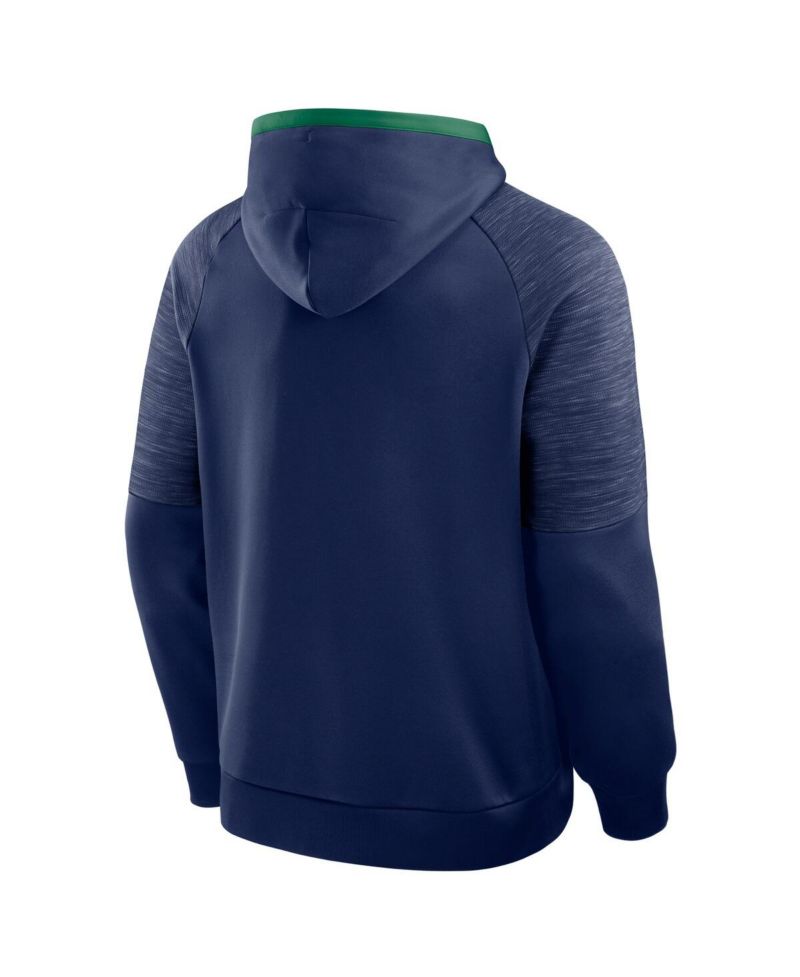 Men's Navy Notre Dame Fighting Irish Quad Defender Pullover Hoodie