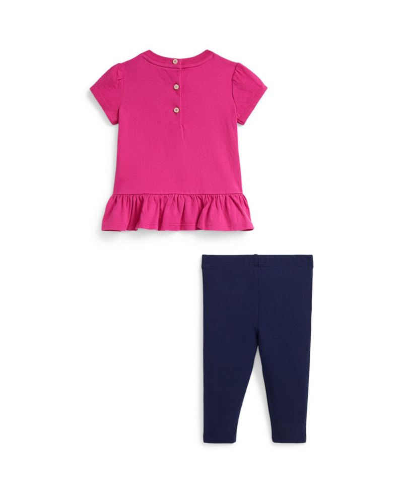 Baby Girls' Polo Bear Top and Leggings, 2-Piece Set