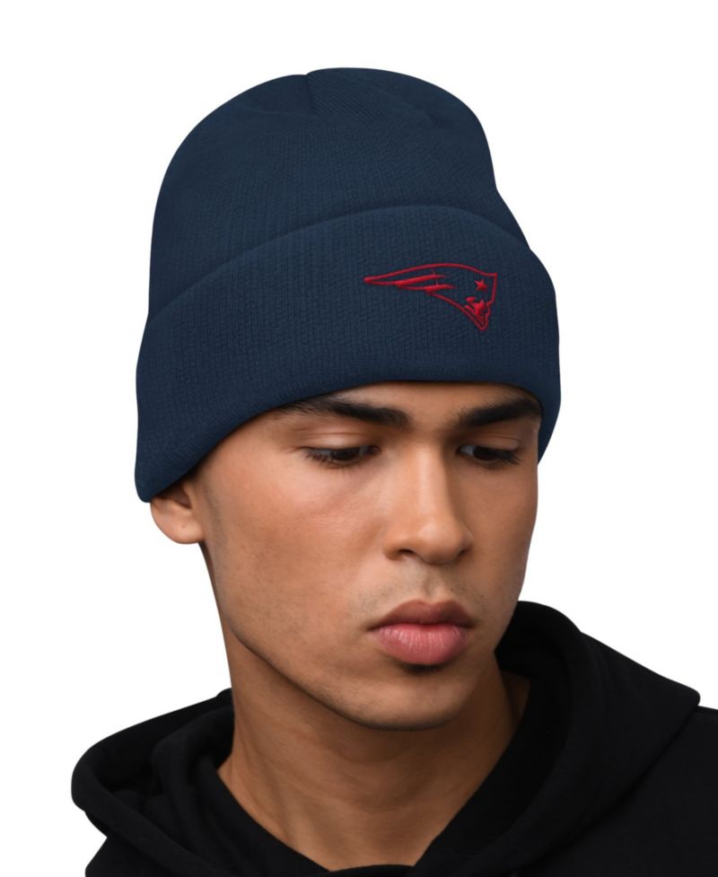 Men's Navy New England Patriots Hoodie and Cuffed Knit Hat Combo Pack