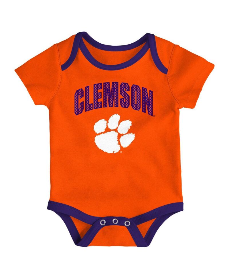 Baby Boys and Girls 3-Pack Clemson Tigers All Day Play Bodysuit Set