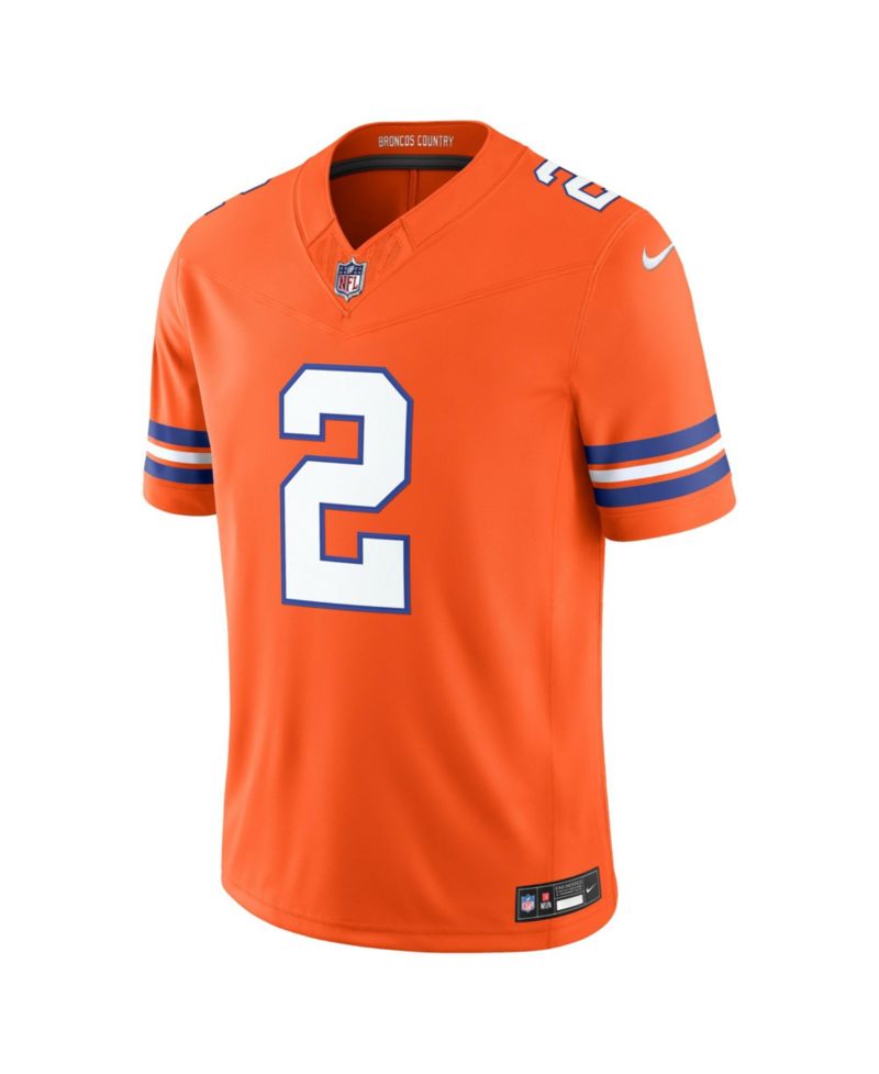 Men's Pat Surtain II Orange Denver Broncos Alternate Mile High Collection 1977 Throwback Vapor F.U.S.E. Stitched Limited Jersey