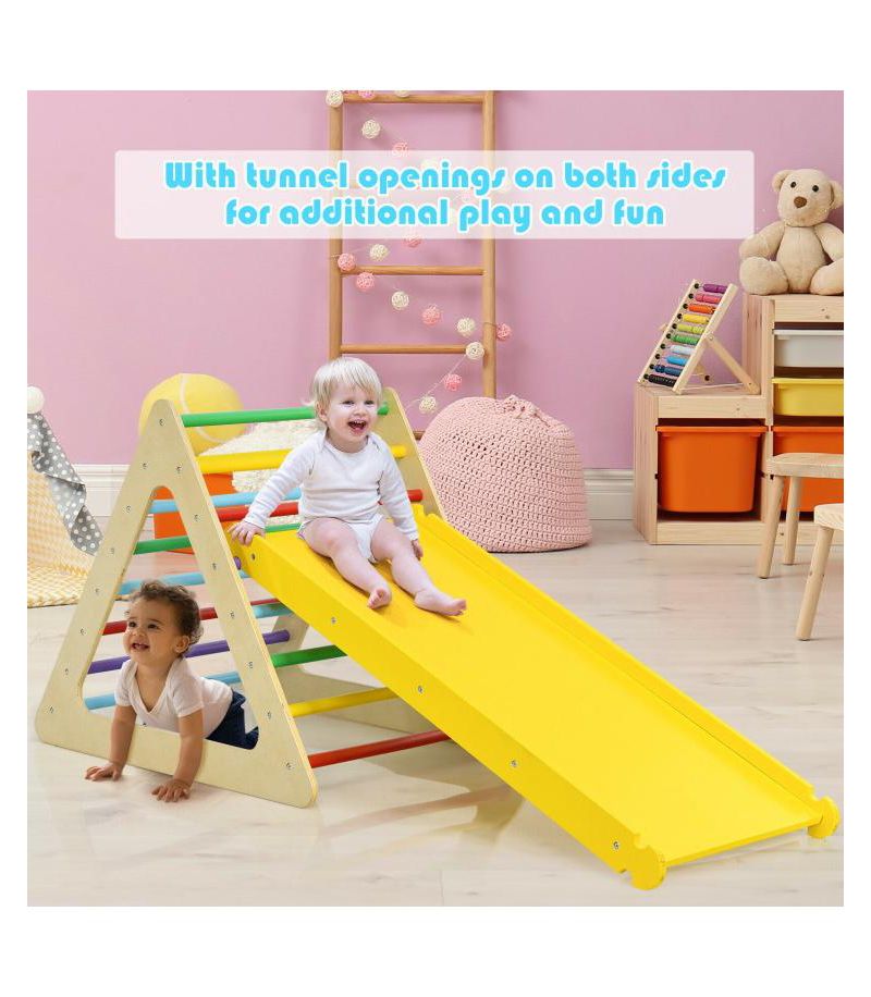 Toddler 5 in 1 Triangle Climber Play Gym Set with 2 Ramps