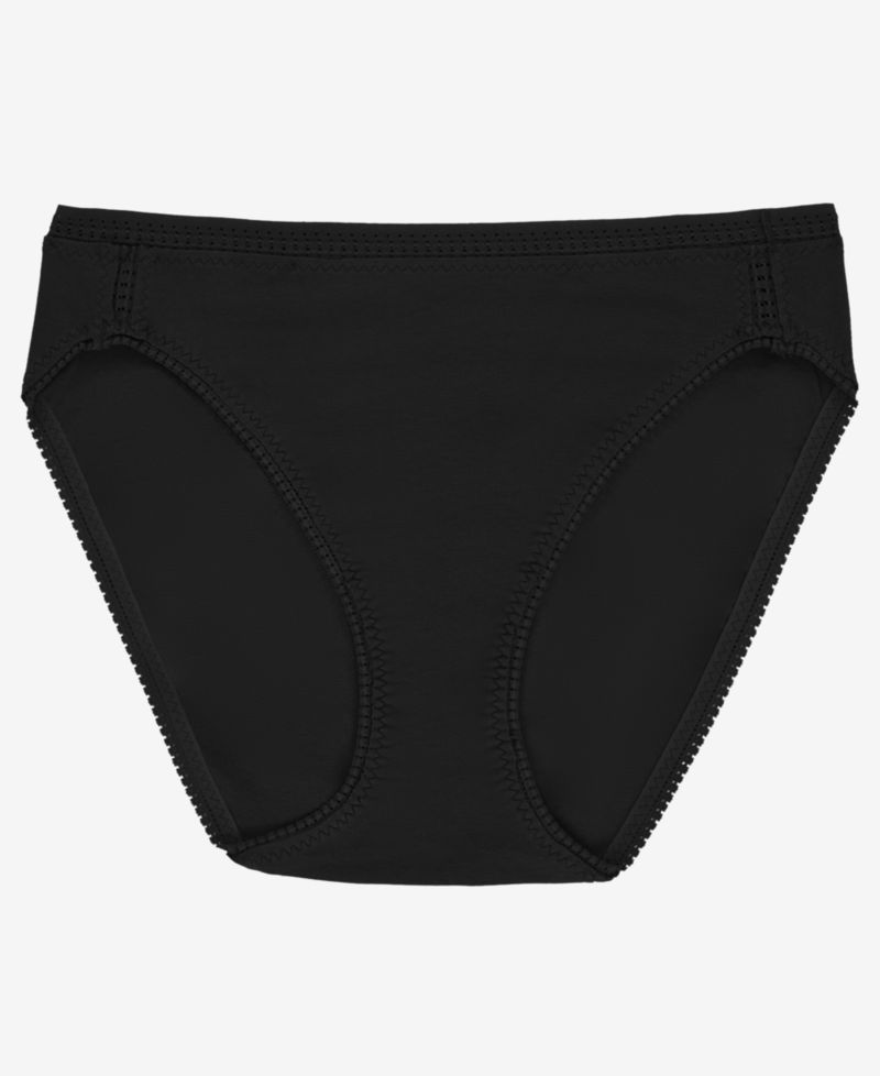 Women's Cabana Cotton-Blend Hi-Cut Brief Crochet Trim Panty, 3-Pack