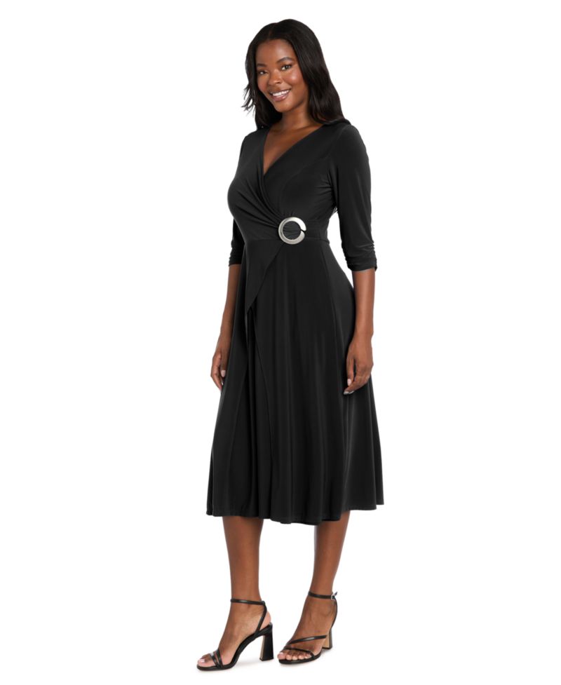 Women's Pleated Crochet Open Back Midi Dress