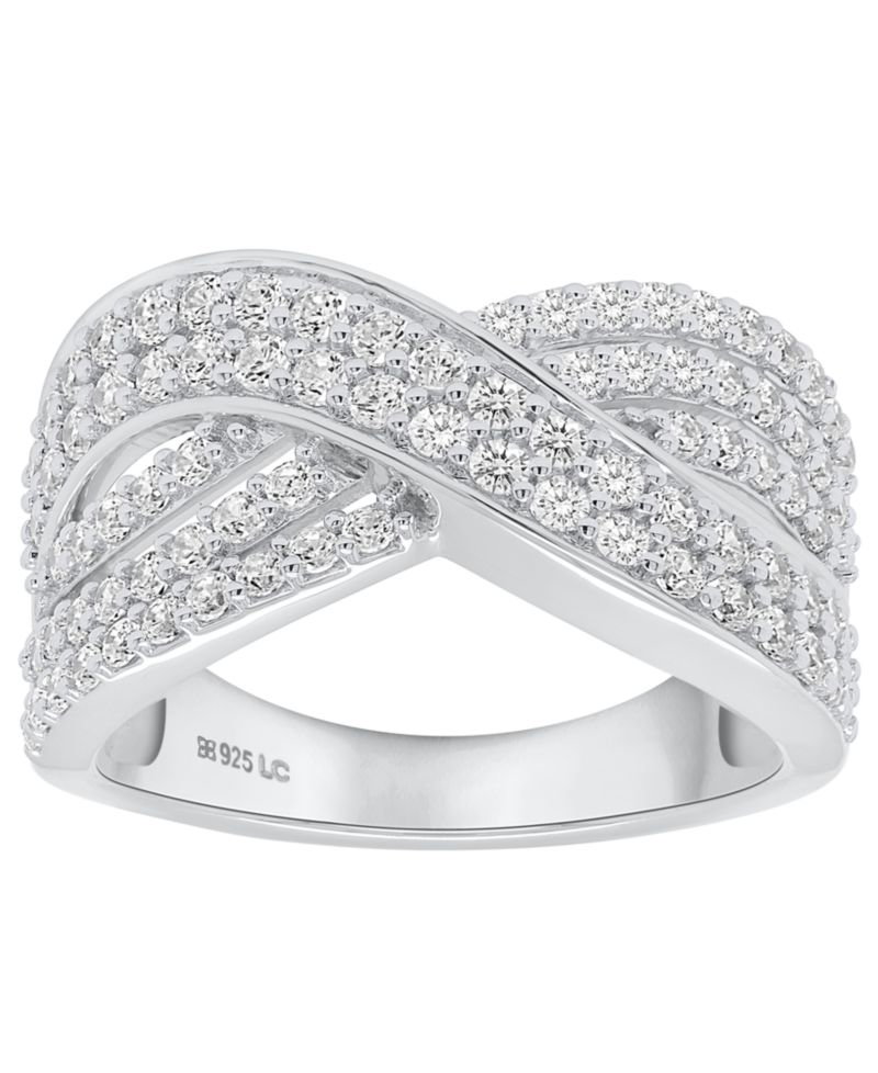 Lab-Grown Diamond Infinity Crossover Ring (1 ct. t.w.) in Sterling Silver