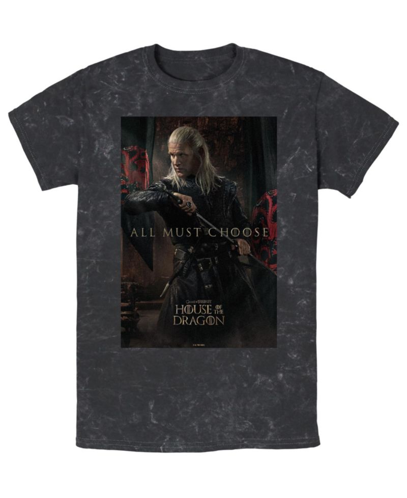 Men's House of the Dragon Daemon Targaryen Mineral-Wash T-Shirt
