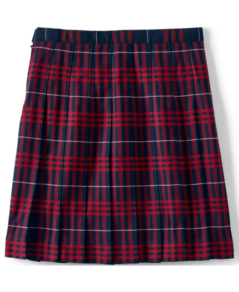 Big Girls Plaid Pleated Skirt Below the Knee
