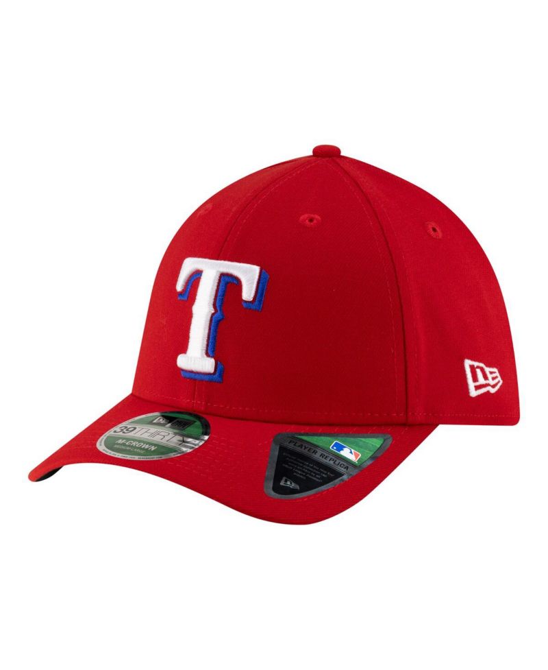 Men's Red Texas Rangers Player Replica 39THIRTY M-Crown Flex Hat