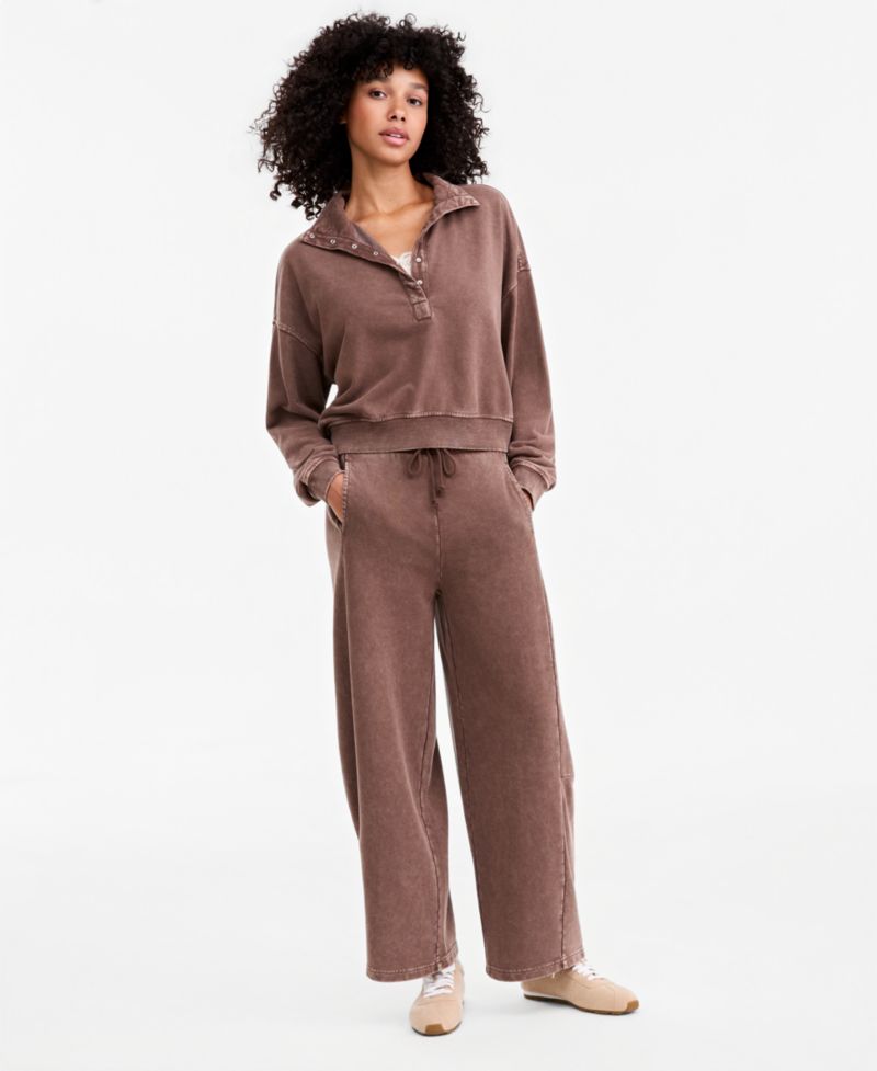 Petite Fleece High-Rise Drawstring Pants