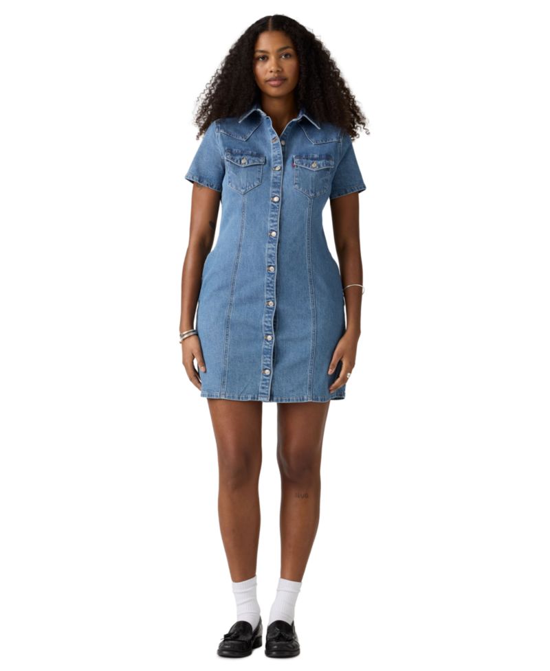 Women's Trace Western Denim Shirt Dress