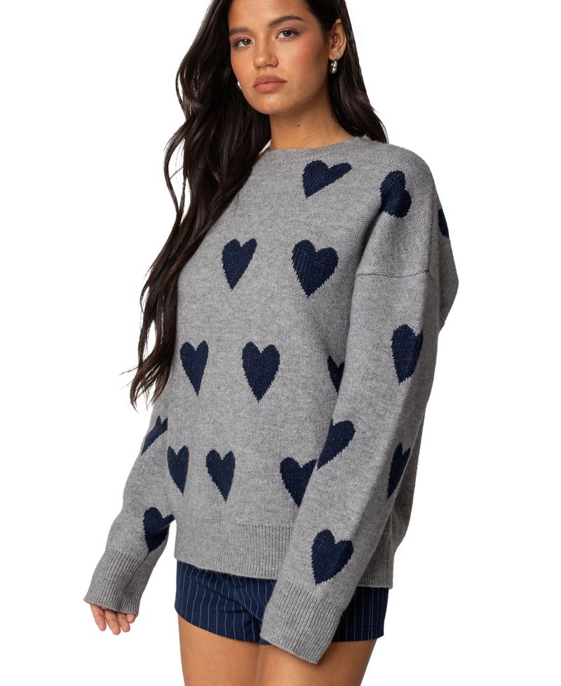 Women's Big Heart Oversized Sweater
