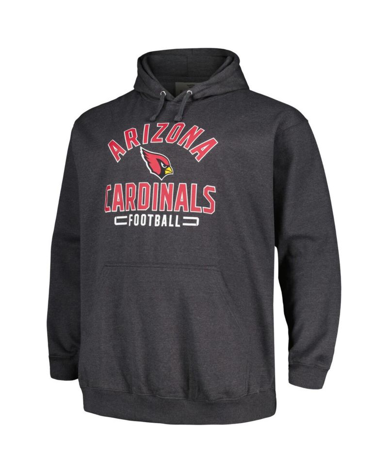 Men's Heather Charcoal Arizona Cardinals Big & Tall Pullover Hoodie