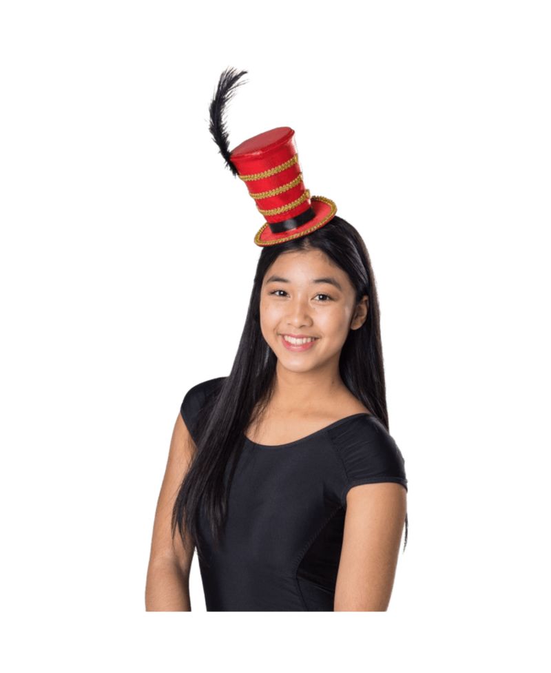 Red Ringmaster Headband with Feather - Kids
