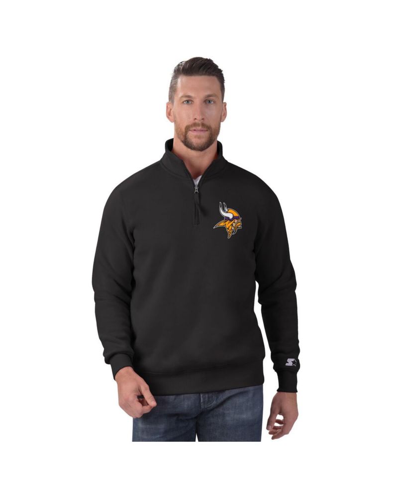 Men's Black Minnesota Vikings Classic Half-Zip Pullover Sweatshirt