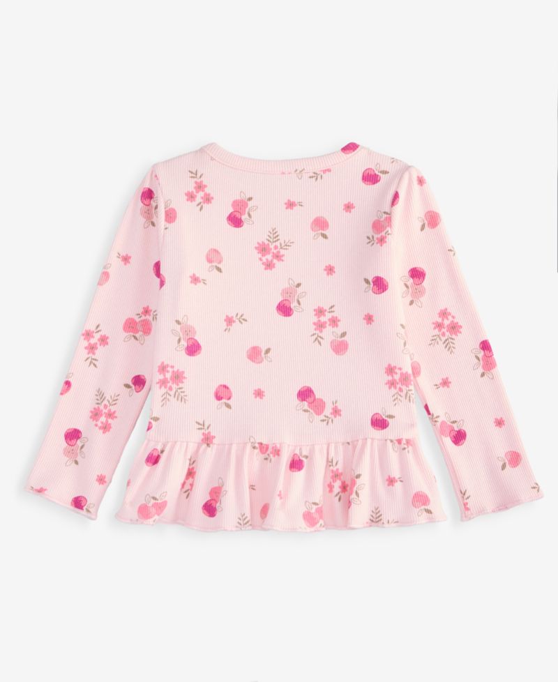 Baby Girls' Mix & Match Long-Sleeve Apple-Print Peplum T-Shirt