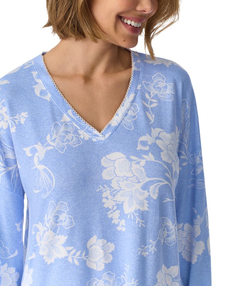 Women's Long-Sleeve V-Neck Brushed Sweater Knit Top and Pants, 2-Piece Set