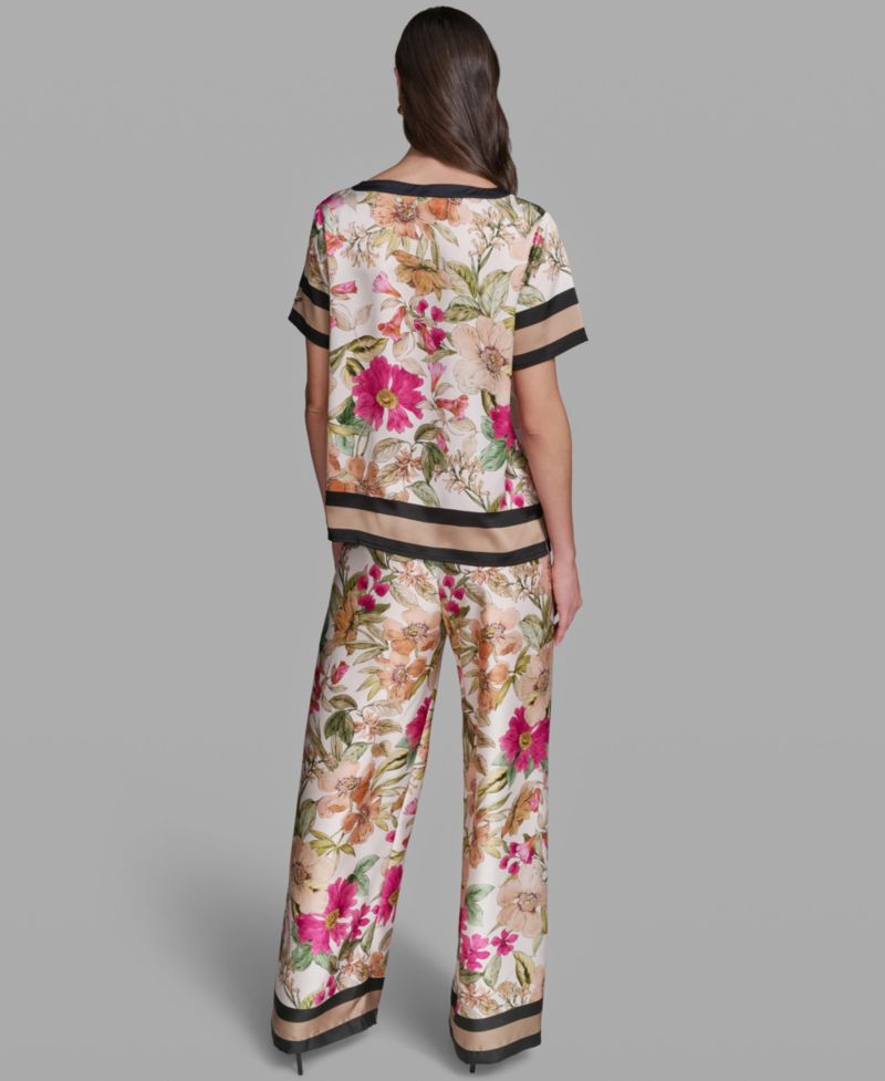 Women's Short-Sleeve Floral Printed Top