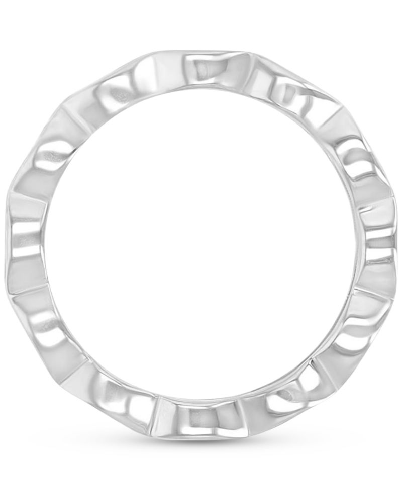 Cubic Zirconia Oval Scallop Edge Eternity Band in Sterling Silver