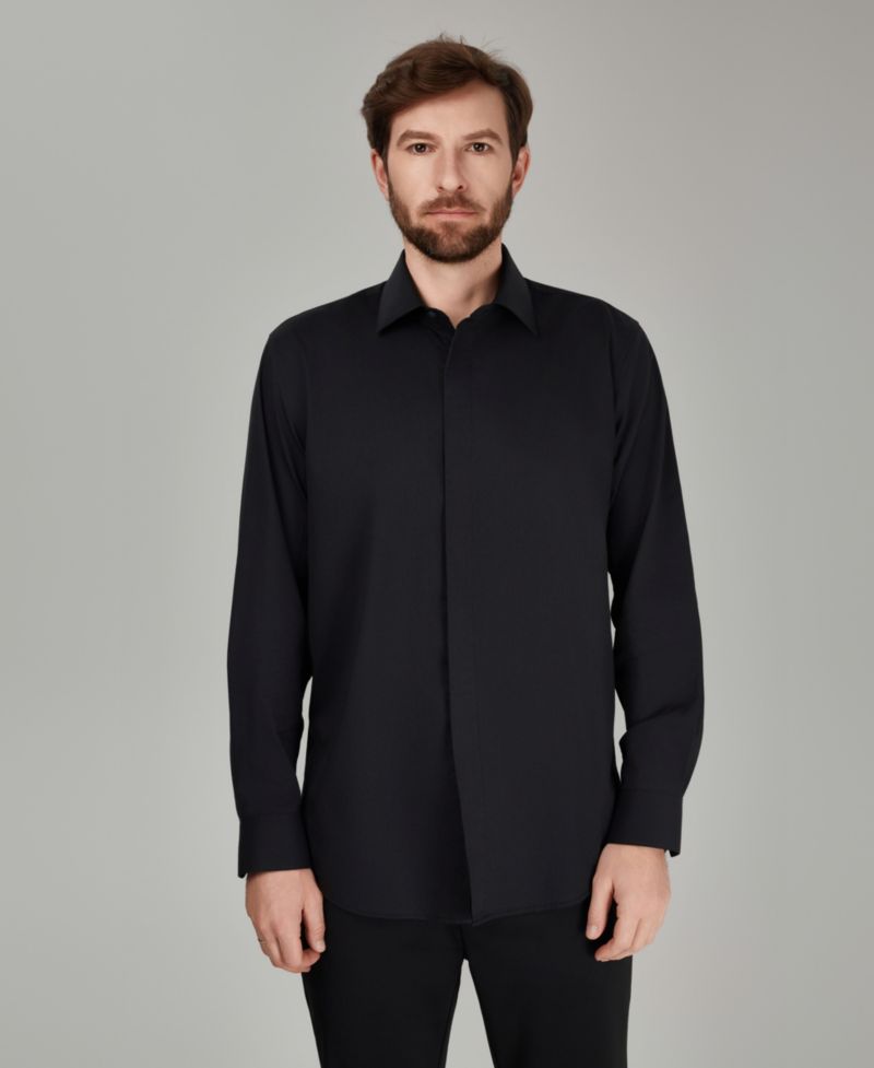 Men's No Iron Formal Solid Dress Shirt