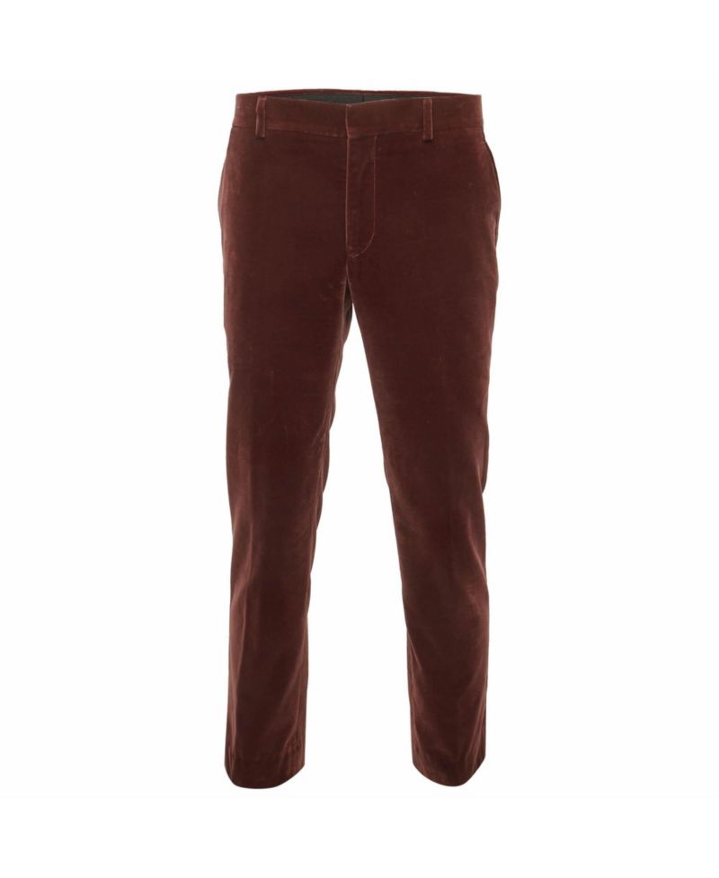 Pre-Owned HERMES Men's Burgundy Straight Fit Pants