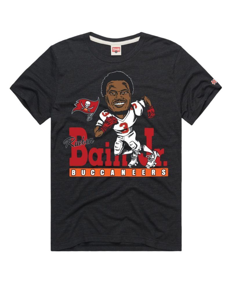 Men's and Women's Rueben Bain Jr. Charcoal Tampa Bay Buccaneers Caricature Player Graphic Tri-Blend T-Shirt