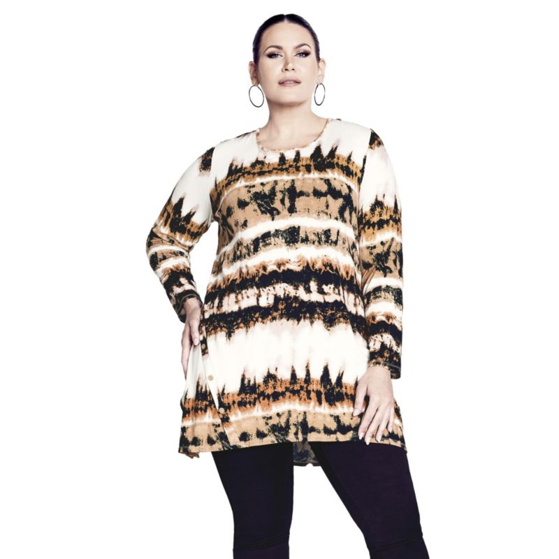 Women's Plus Size Leisure Button Tunic