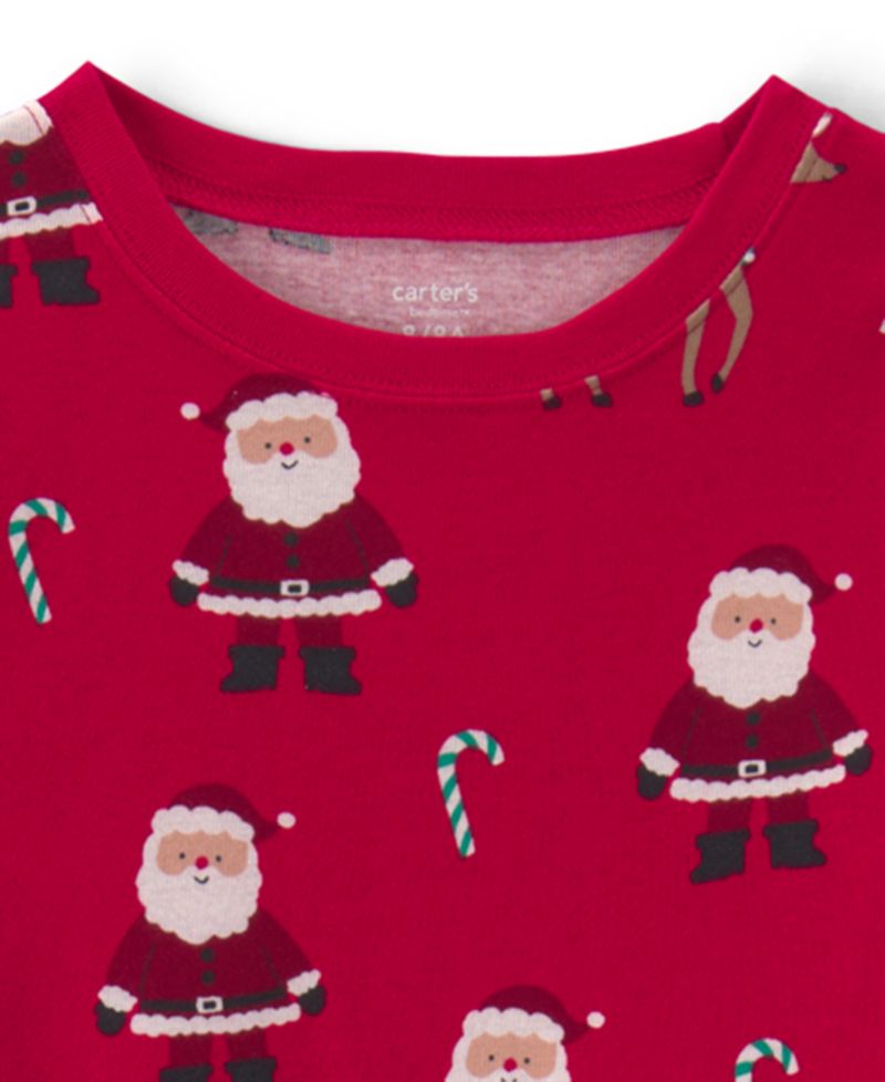 Boys' and Girls' Christmas Snug-Fit Long-Sleeve Top and Pants, 2-Piece Set