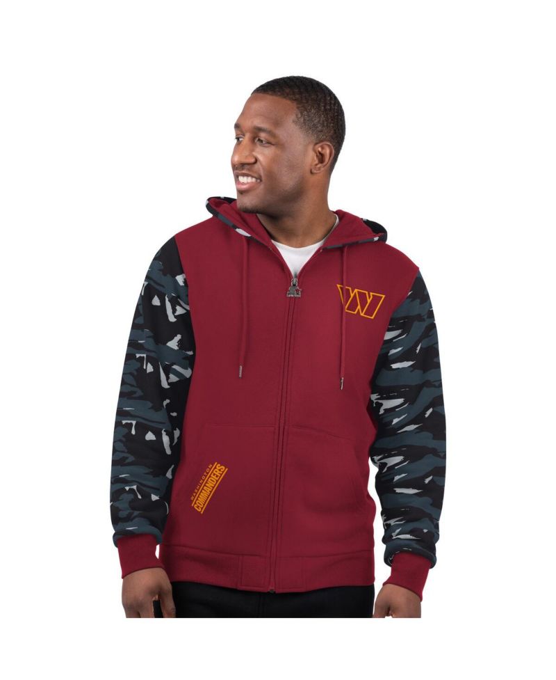 Men's Burgundy Washington Commanders Thursday Night Gridiron Full-Zip Hoodie