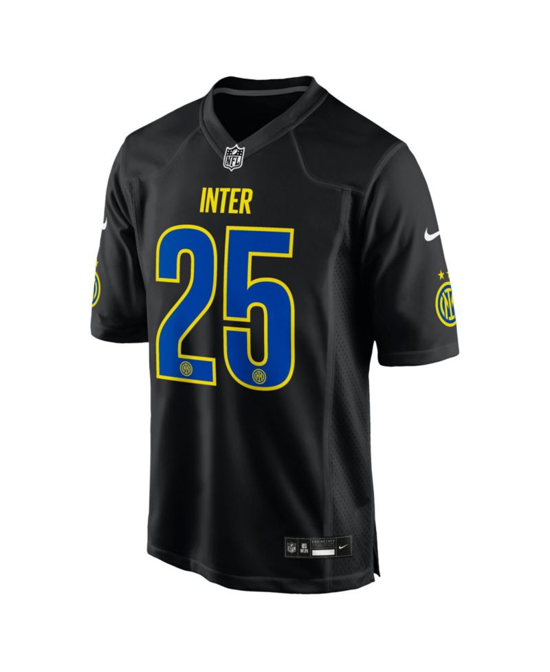 Men's Black Inter Milan 2025 Club World Cup X NFL Jersey