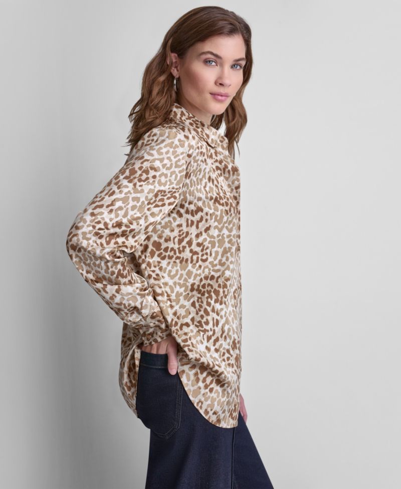 Women's Collared Long-Sleeve Blouse