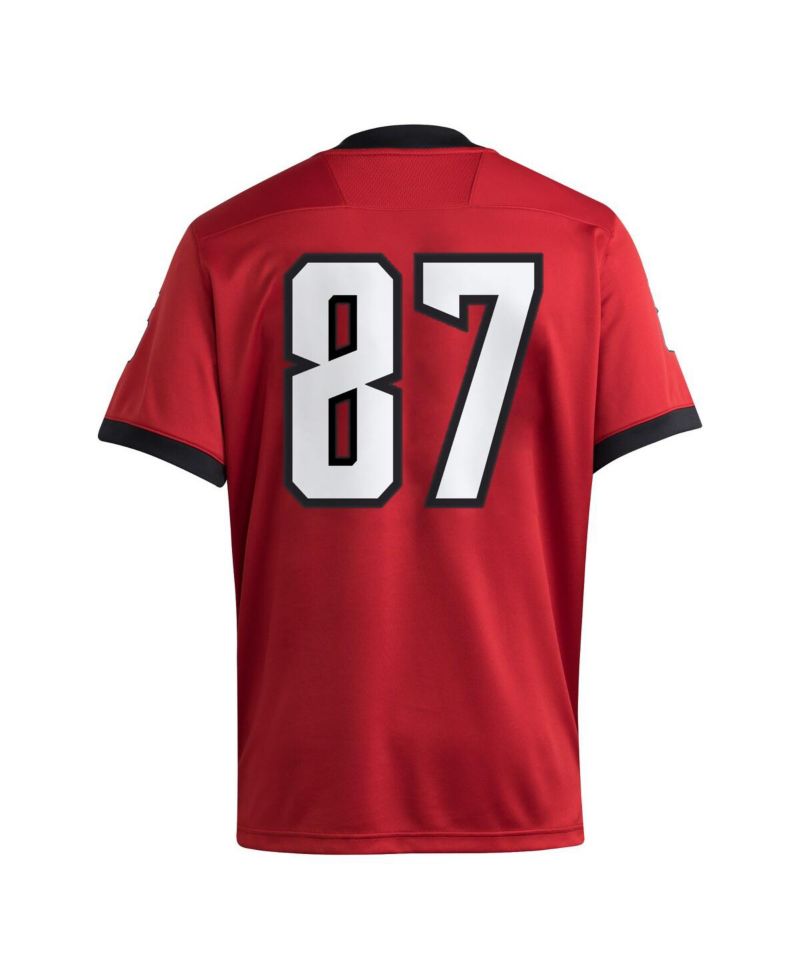 Men's 87 Red NC State Wolfpack Premier Jersey