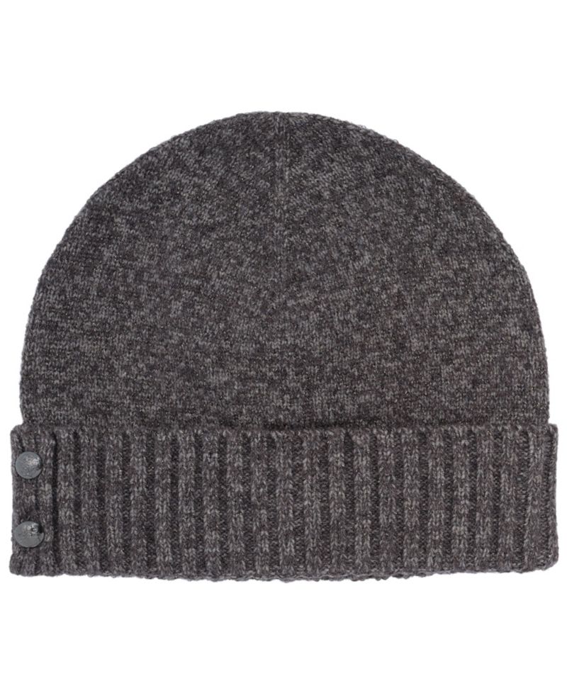 Metallic Two Button Knit Beanie