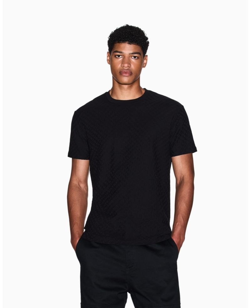 Men's Mercerized Jacquard Allover Logo T-Shirt