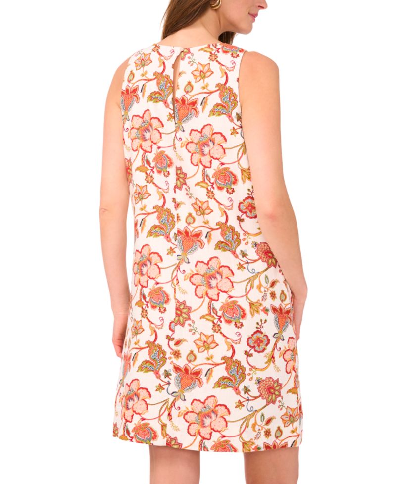 Petite Floral Printed Round Neck Dress