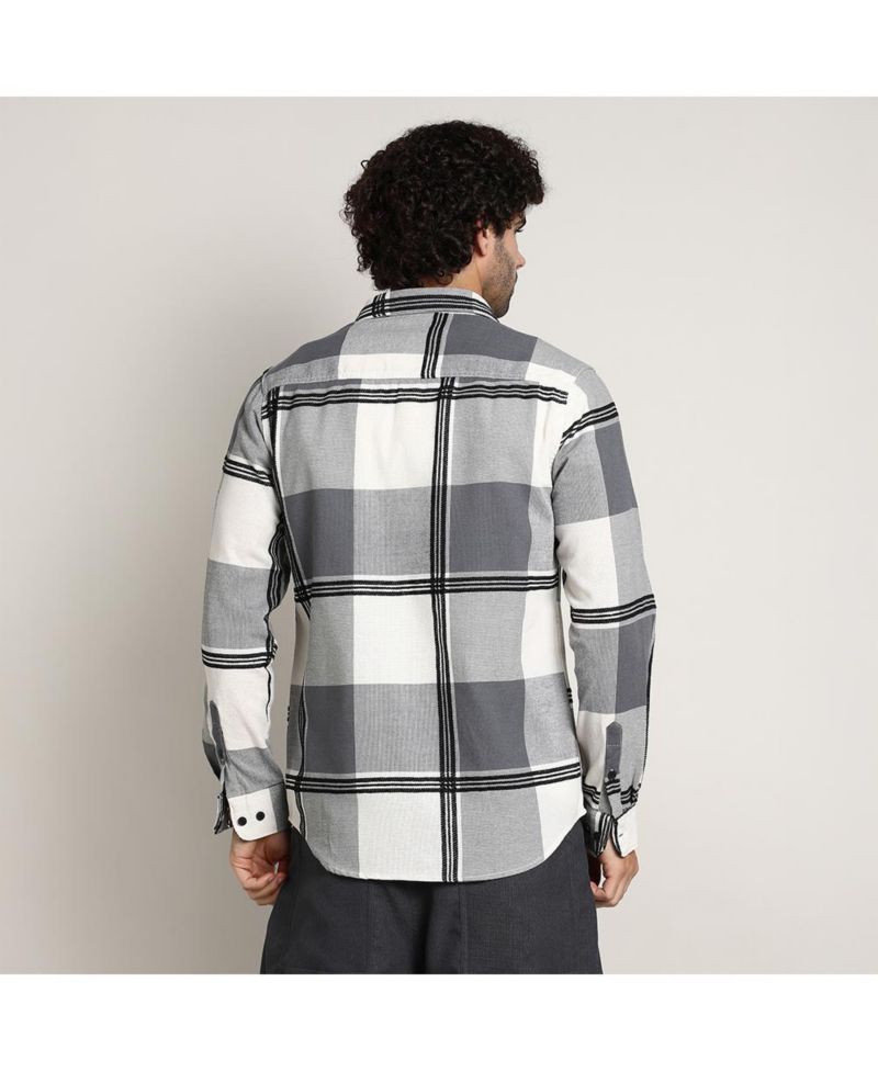 Men's Coin Grey Overlap Buffalo Shirt