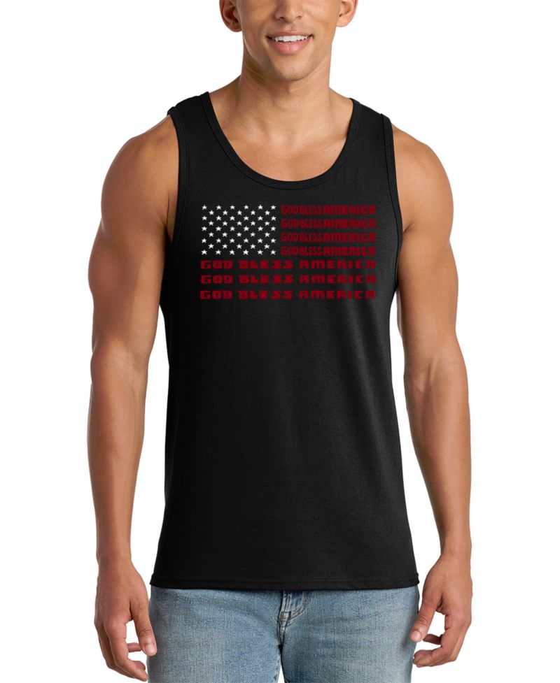 Men's Red Equalizer Bars Music Graphic Tank Top