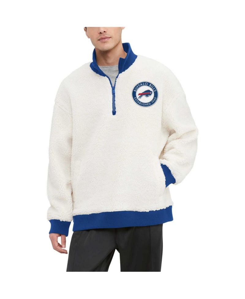 Men's Cream Buffalo Bills Jordan Sherpa Quarter-Zip Sweatshirt